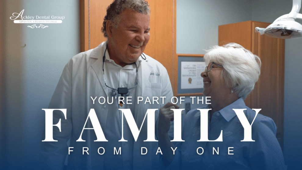 Doctor and patient smiling